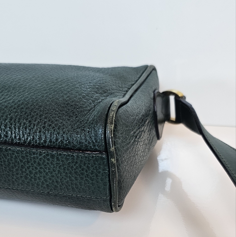 Mark Cross Vintage Green Leather Shoulder Handbag Made in Italy - Picture 8 of 12
